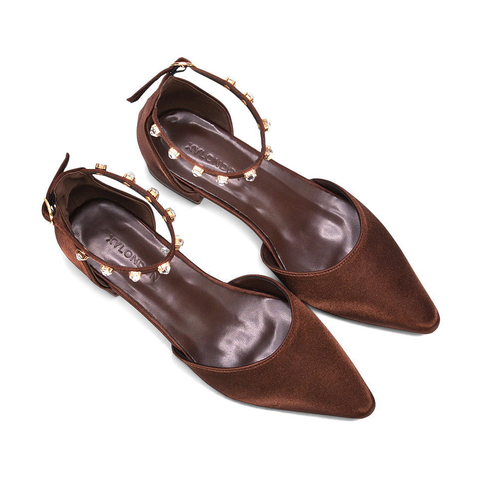 brown ankle strap court shoes for special occasions, brown party shoes with diamante strap, comfortable heels, brown party shoes