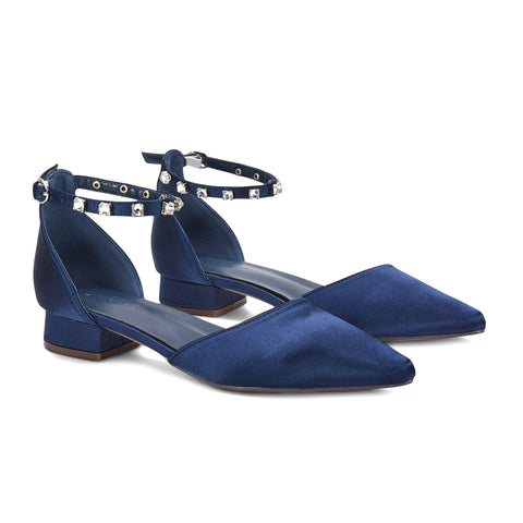 navy occasion shoes, women’s navy crystal detail occasion shoes, supportive navy ankle strap court shoes for women, navy formal shoes for weddings and celebrations, navy court shoes with crystal ankle strap detail