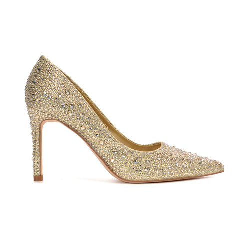 gold diamante high heels, gold rhinestone heels, diamante high heels, rhinestone heels