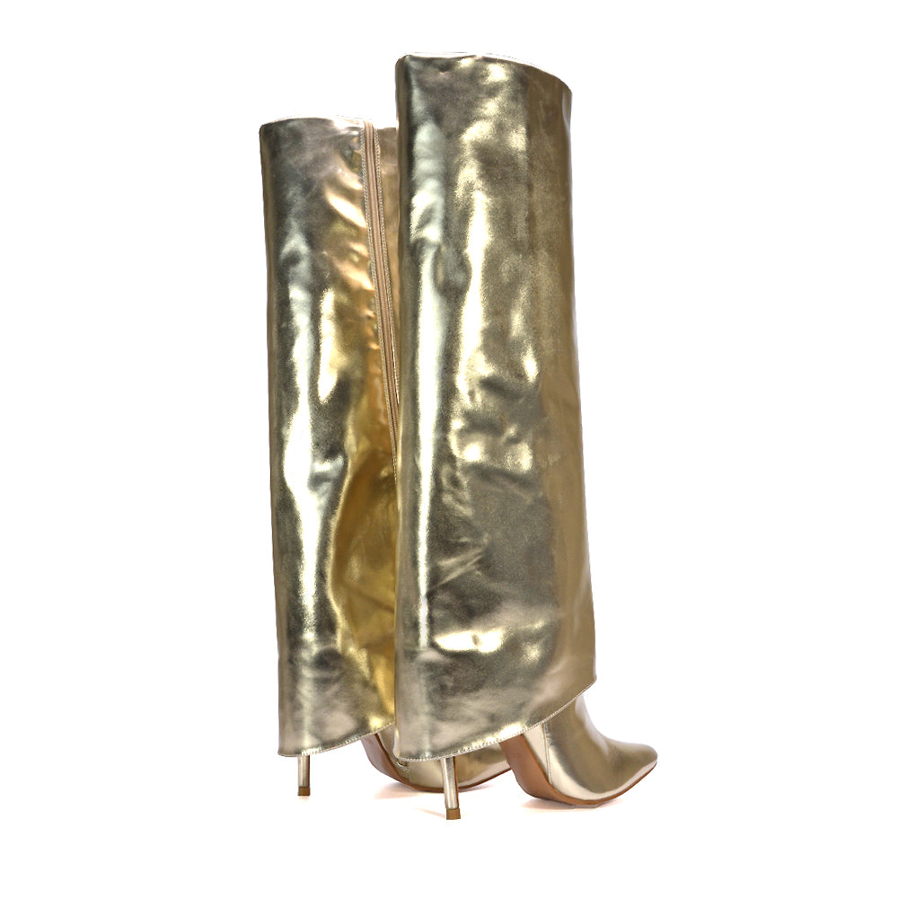 gold stiletto high heel boots, gold festival boots, stiletto high heel boots, festival boots