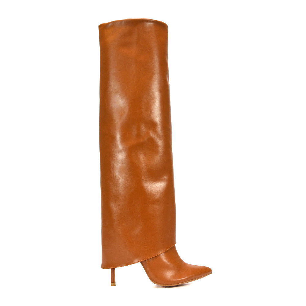 tan statement boots, tan high heeled boots, statement boots, high heeled boots