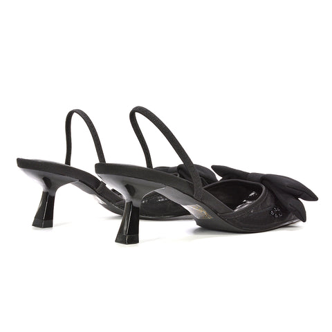 black party heels, black party shoes, party heels, party shoes, Comfortable wedding shoe, Beaded mesh slingback heels