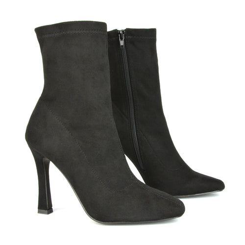 black faux suede boots, black faux suede ankle boots, boots, womens boots, ankle boots, womens ankle boots