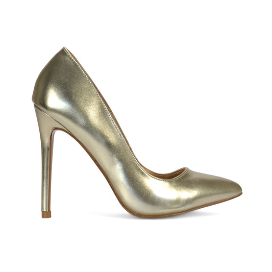 gold court shoes, gold court heels, court shoes, court heels, pointed toe stiletto shoes for prom or wedding, High stiletto heel court shoes for women