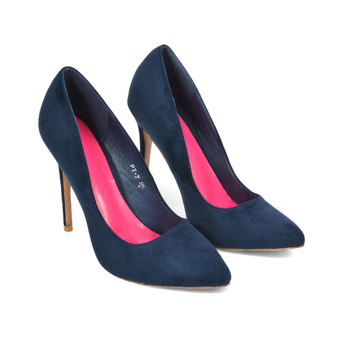 navy high heel court shoes, navy pointed toe court shoes, Office wear high heel shoes for women, Women’s heels for weddings and events