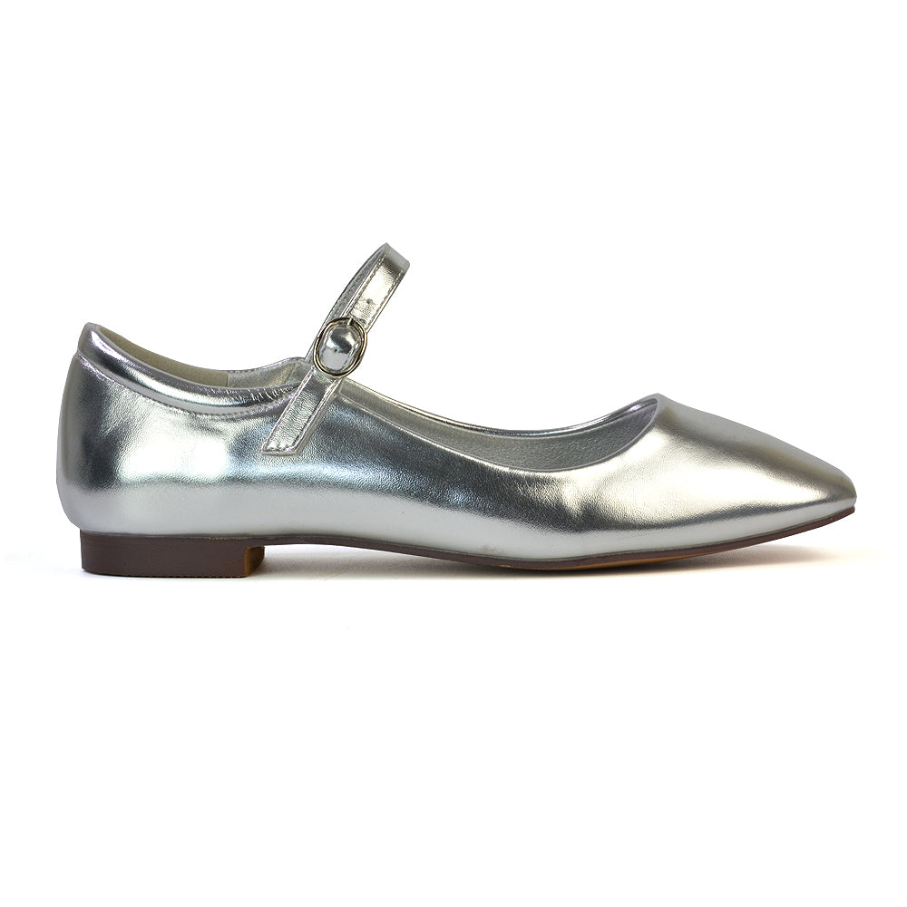silver Dressy flats for special occasion, Dressy flats for special occasion, Soft sole Mary Jane style shoes