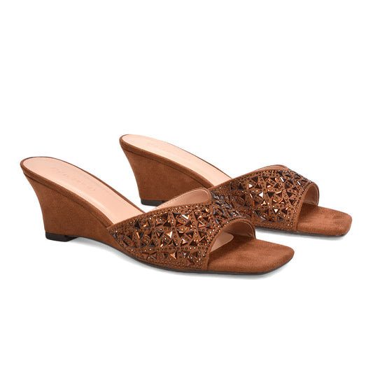 women’s wedge heel sandals, square toe wedge sandals, women’s diamante wedge heel peep toe sandals, brown wedge heels