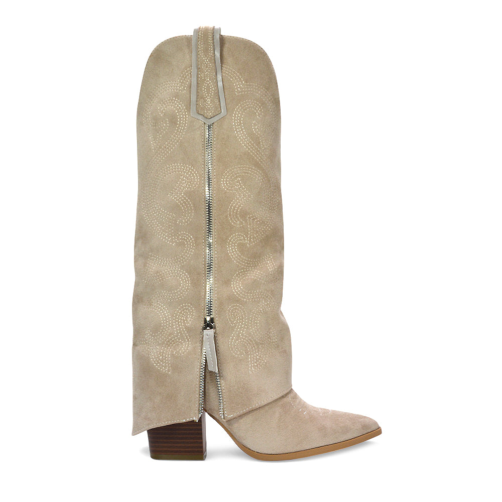 Western style boots, Women’s cowboy boots, Embellished western boots for women, Stylish cowboy boots with heel, Country style boots, Festival boots women, Statement cowboy boots, beige western boots, beige festival boots