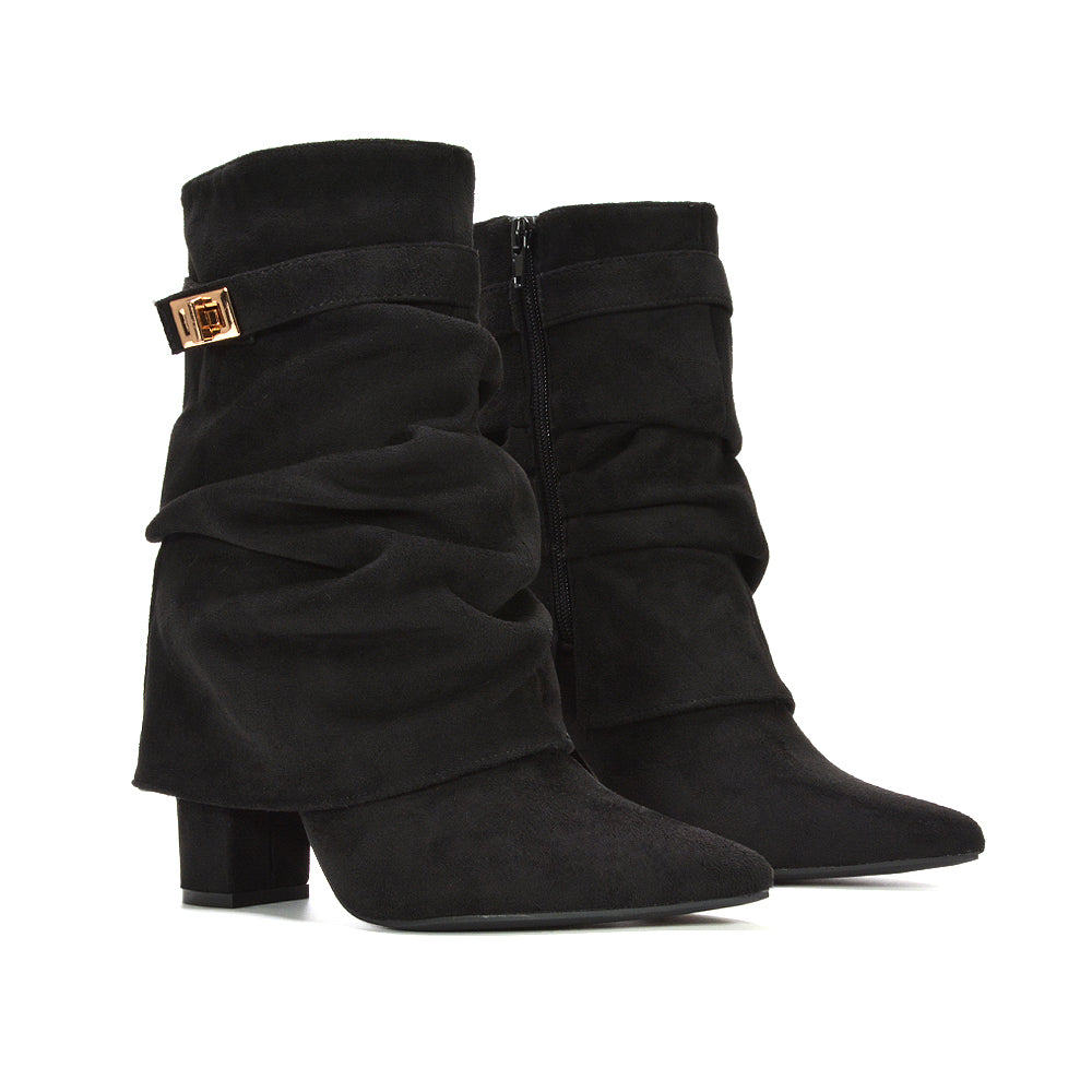 black layered boots, black shark boots, layered boots, shark boots, women's layered boots