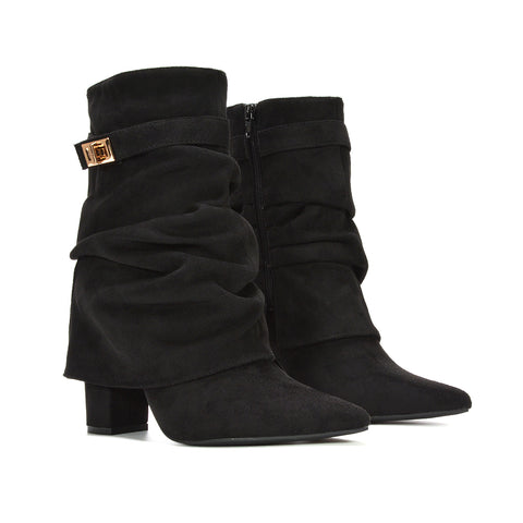 black layered boots, black shark boots, layered boots, shark boots, women's layered boots