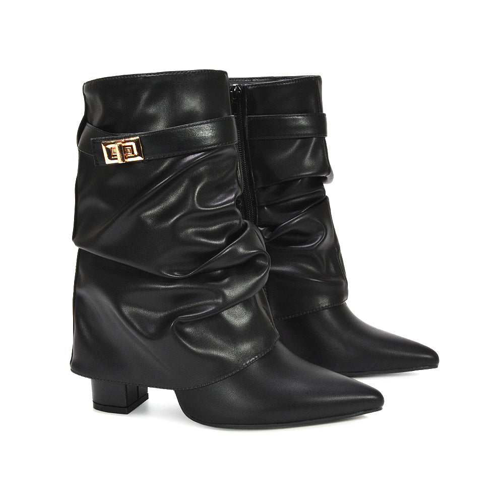 black layered boots, black shark boots, layered boots, shark boots, women's layered boots