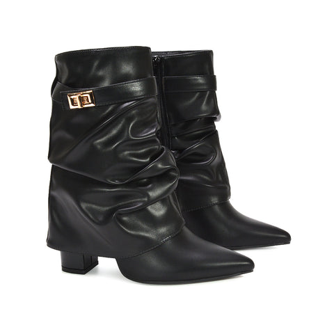 black layered boots, black shark boots, layered boots, shark boots, women's layered boots