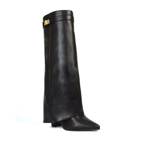 RANGER 1 Black Synthetic Leather Heeled Boots