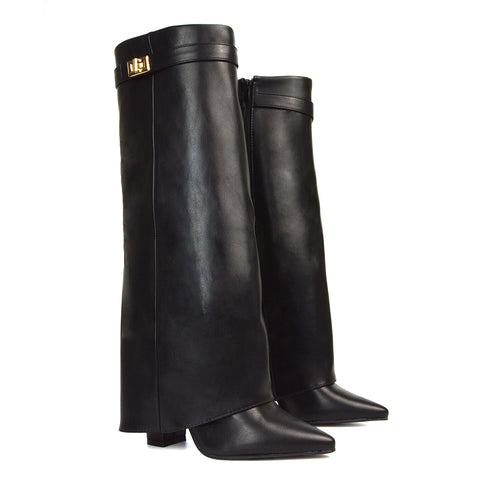 black fold over boots