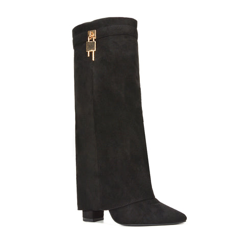 Dressy black boots for women, Fall 2025 women’s boot trends, black heeled boots, heeled boots, high heel knee high boots