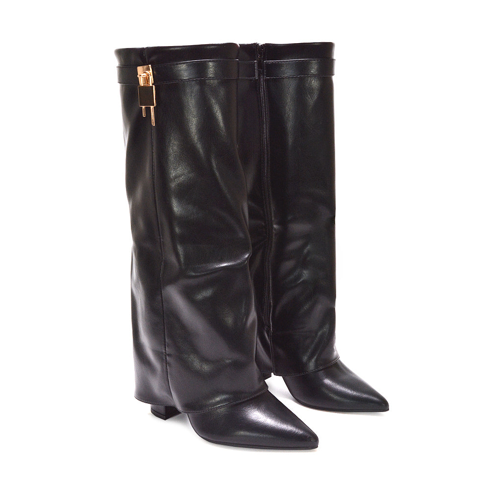 Dressy black boots for women, Fall 2025 women’s boot trends, black heeled boots, heeled boots, high heel knee high boots