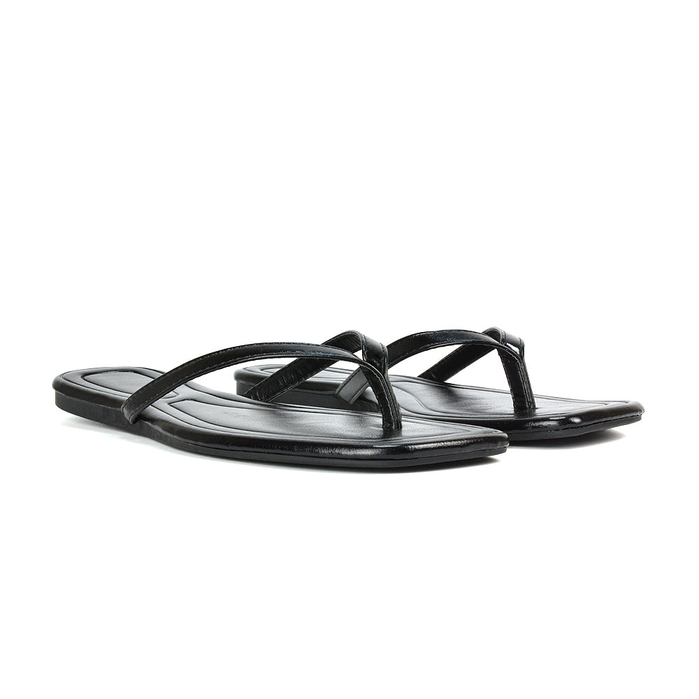 Black Summer Sandals, Black Toe Post Sandals, Summer Sandals, Toe Post Sandals