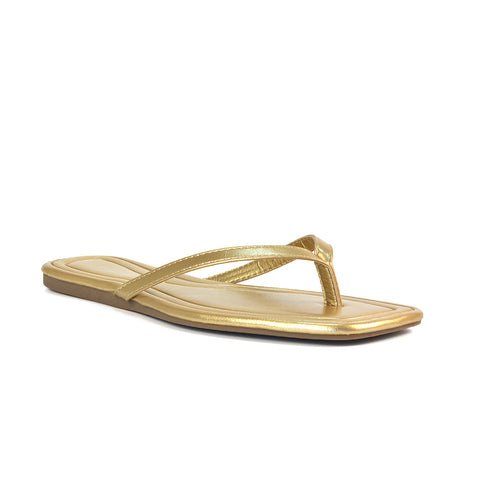 Gold Sliders, Gold Slip On Flat Sandals, Sliders, Slip On Flat Sandals