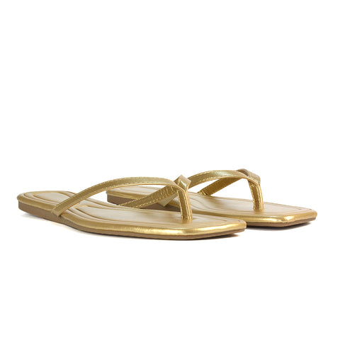 Gold Summer Sandals, Gold Toe Post Sandals, Summer Sandals, Toe Post Sandals