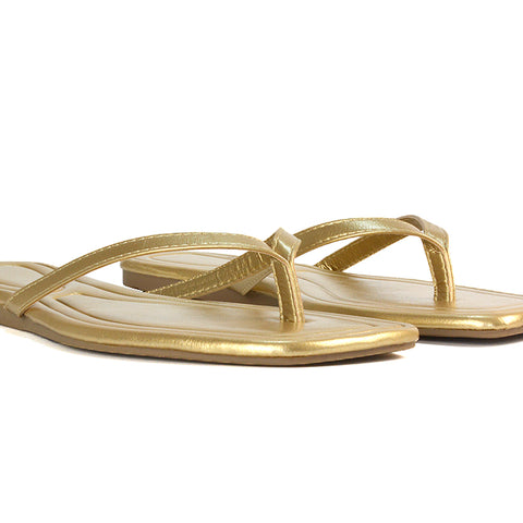 Gold Sandals, Gold Flat Sandals, Sandals, Flat Sandals