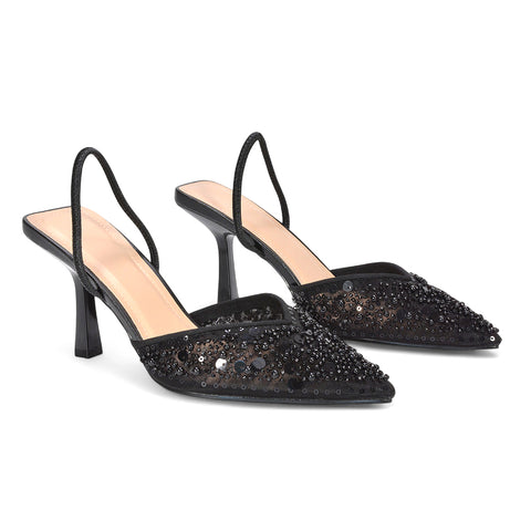 black sequin party heels, black pointed toe heels, sequin party heels, pointed toe heels, comfortable party heels for women, Wedding guest high heels
