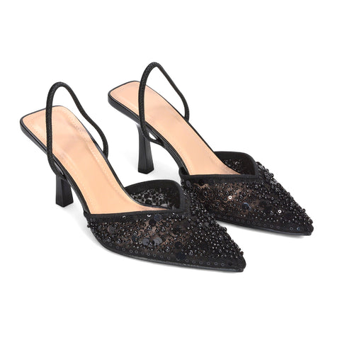 black wedding guest heels, black high heels, wedding guest heels, high heels, Open back heels