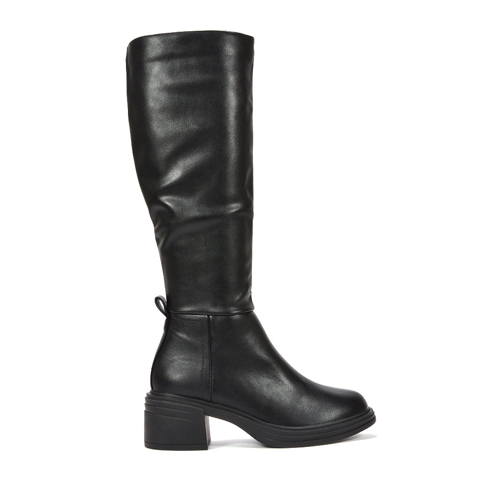 black knee high boots flats