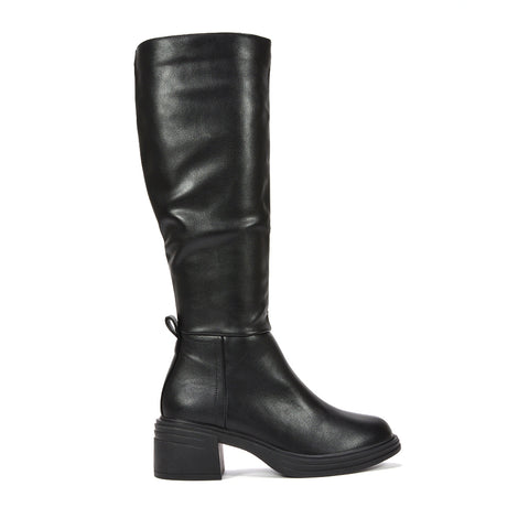 black knee high boots flats