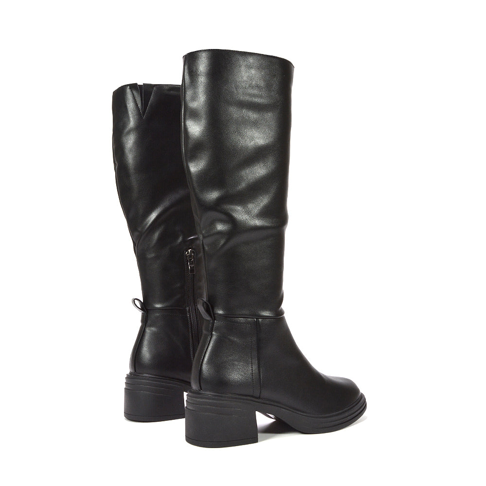 black knee boots flats