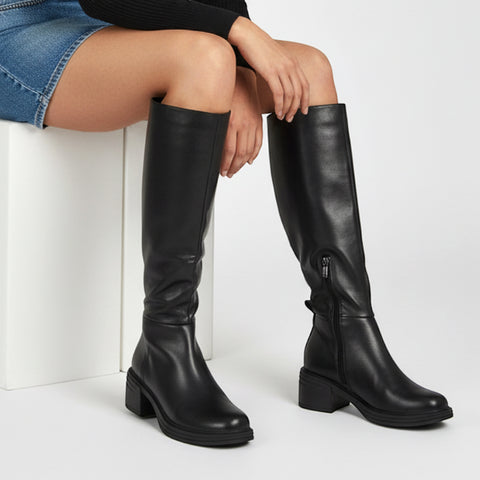black biker boots women