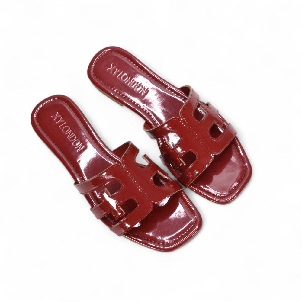 red cut out sandals, red strappy sandals, cut out sandals, strappy sandals