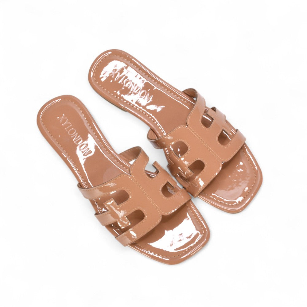 nude cut out sandals, nude strappy sandals, cut out sandals, strappy sandals