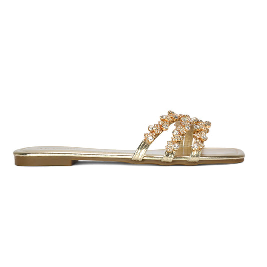Gold flat sandals, Women's gold square toe strappy diamante flat sandals, Buy gold diamante flat sandals online