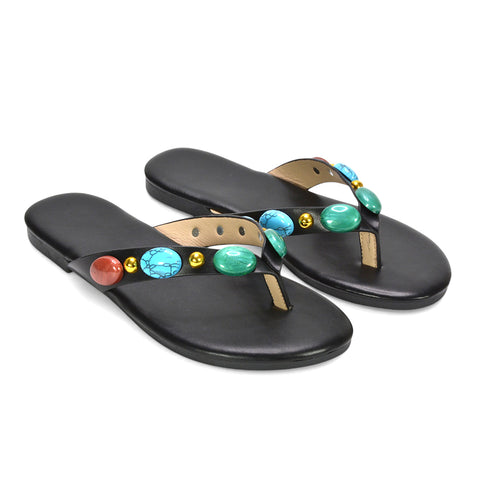 Jewel flip flops, women's summer sandals, vacay sandals, holiday shoes, Party flip flops women, Fashionable rhinestone flip flops for women, Resort sandals flat, Embellished strap sandals, black sandals for women, black flip flop sandals