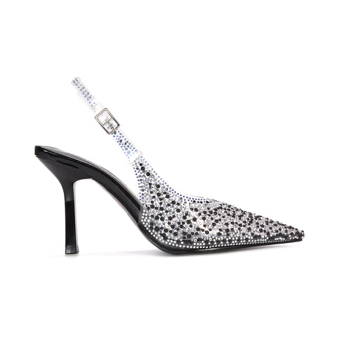 black diamante heels, black rhinestone heels, diamante heels, rhinestone heels