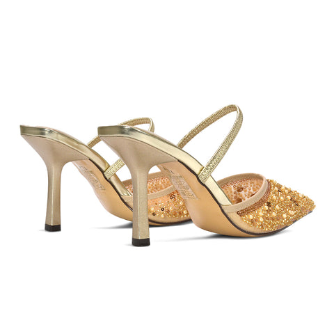 gold evening party shoes, glamorous gold stilettos for evening wear, gold sparkly court shoes