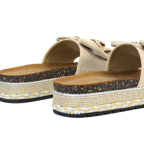 Beige Flatform Sandals, Beige Wedge Heel Sandals, Flatform Sandals, Wedge Heel Sandals