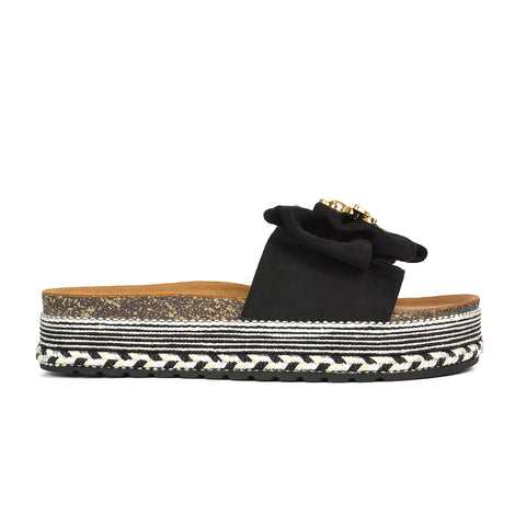 Black Slip On Flat Sandals, Women's Black Sandals, Slip On Flat Sandals, Women's Sandals 