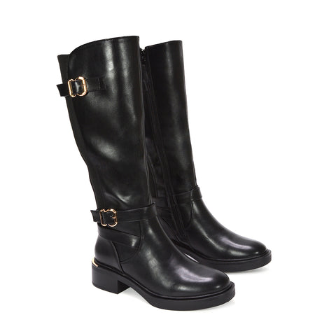 black zip up boots, black buckle boots, riding style boots, everyday wear boots, versatile winter fashion boots for ladies