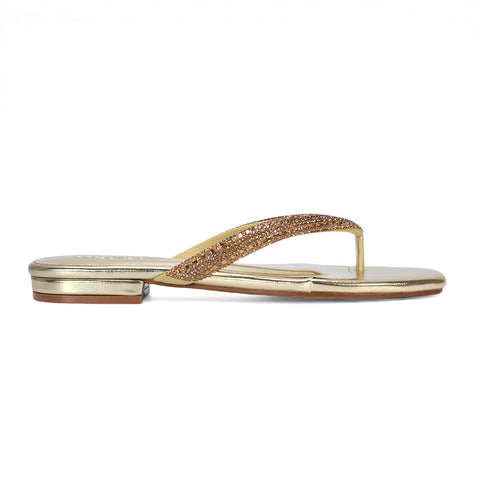 sparkly flat sandals women, sparkly square toe sandals for women, affordable sparkly sandals for women, embellished flat sandals, gold flat sandals 