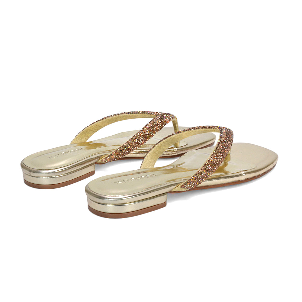flat sparkly sandals, metallic square toe sandals women, holiday sandals, summer sandals, flip flops, gold sparkly flat sandals