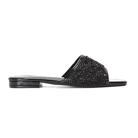 black sequin sandals, black sequin embroidered strappy sandals for women, black wedding guest sandals, black glam sandals