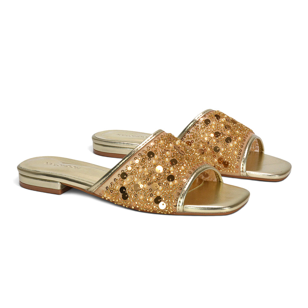statement gold sparkly sandals, gold evening party sandals, elegant gold sparkly sandals for evening wear, gold strappy sandals women