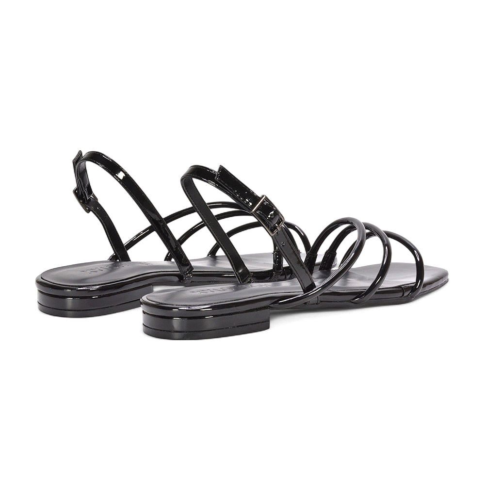 black strappy sandals, black flat strappy sandals, strappy sandals, flat strappy sandals, womens strappy sandals