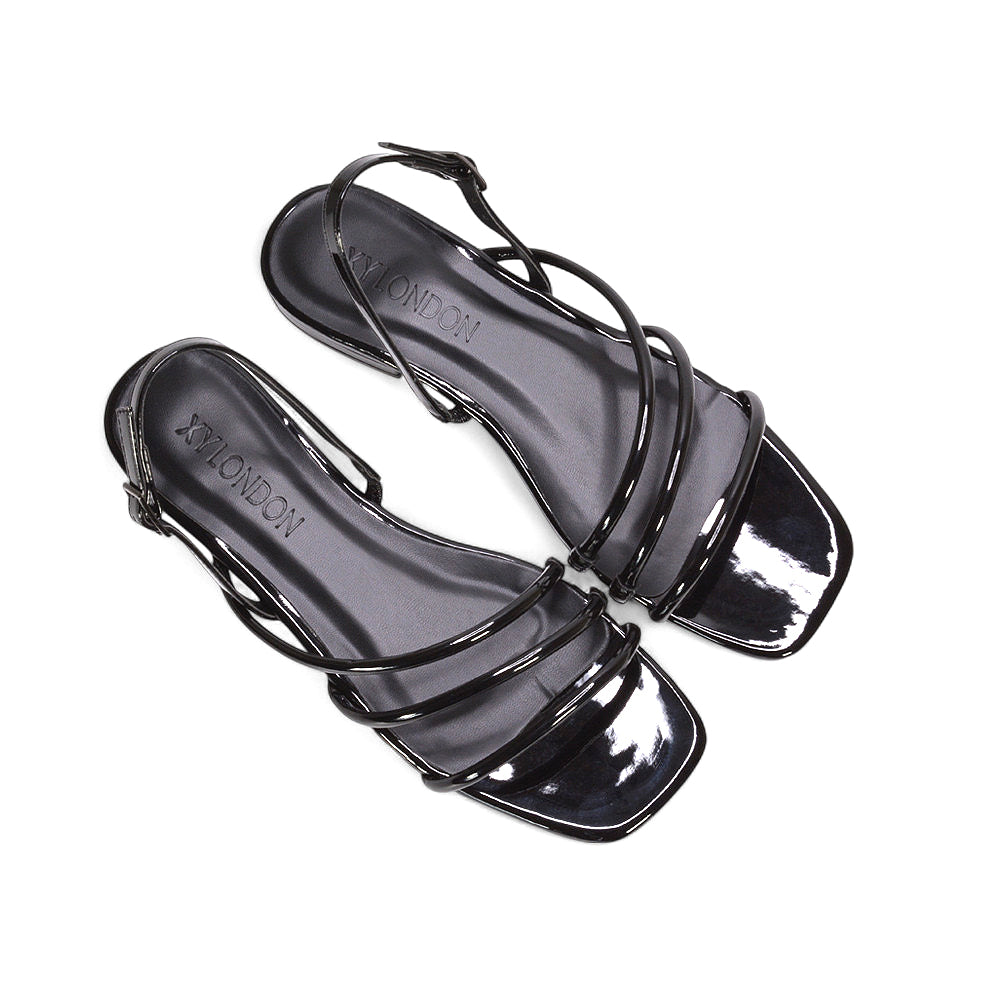 black square toe sandals, black holiday shoes, square toe sandals, holiday shoes