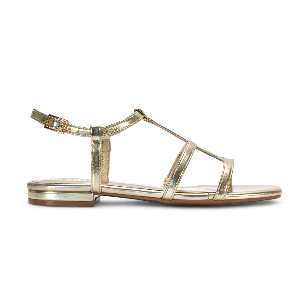 gold caged sandals, gold strappy sandals, caged sandals, strappy sandals