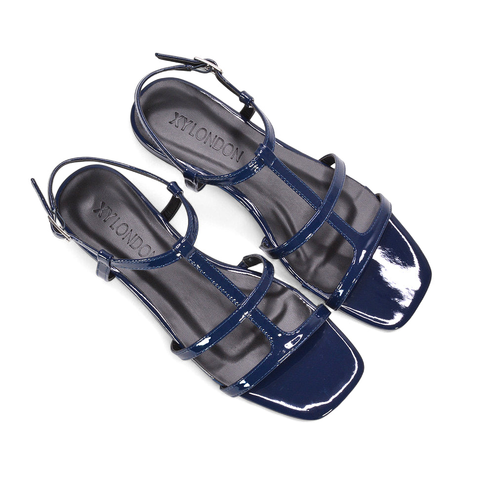 navy gladiator sandals, navy caged sandals flat, gladiator sandals, caged sandals flat