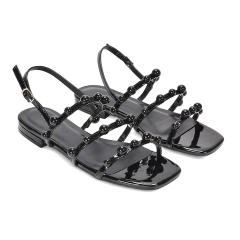 black strappy flat sandals, black summer flat sandals, strappy flat sandals, summer flats sandals, Open-toe flat sandals, Buy women’s summer sandals online

