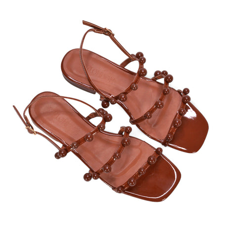 brown wedding sandals, brown casual sandals, wedding sandals, casual sandals, Beaded strap sandals, Summer sandals for women