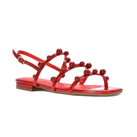 red holiday sandals, red summer sandals, holiday sandals, summer sandals, Affordable flat sandals for women